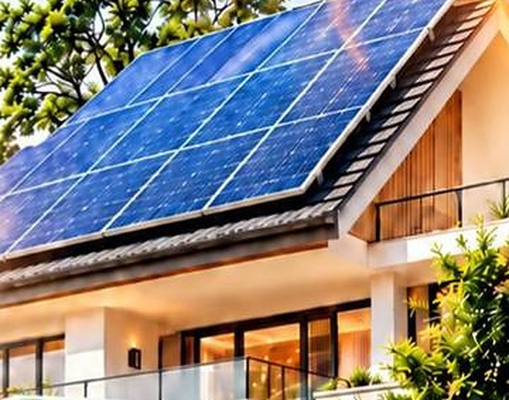 Rooftop solar panels on a modern house